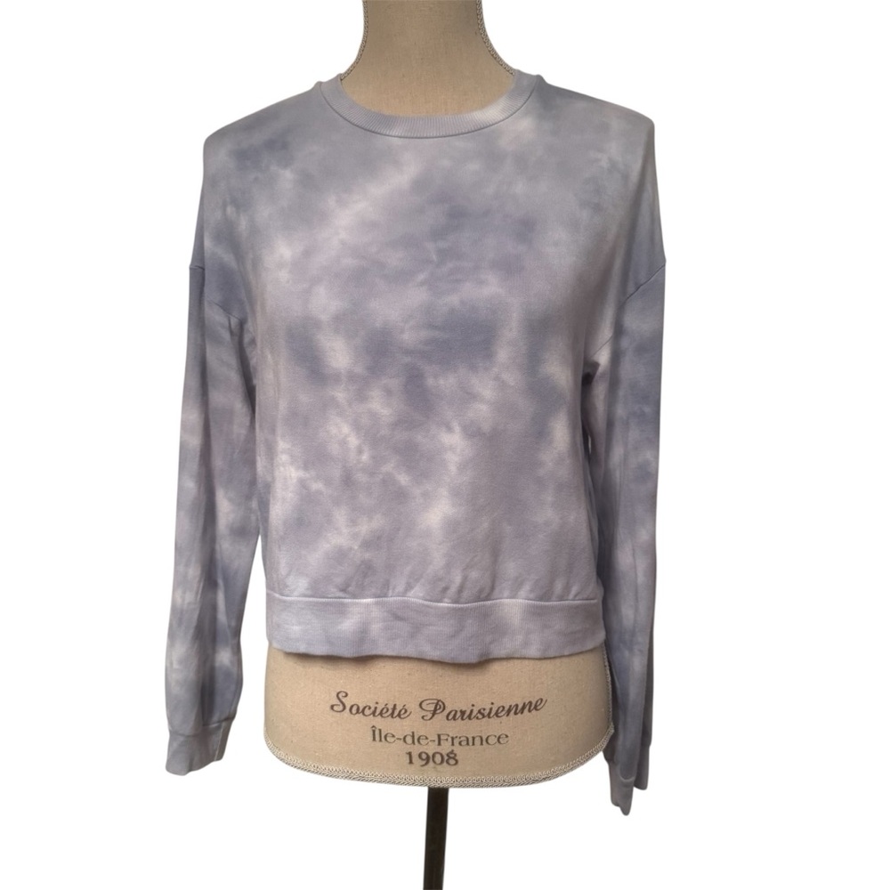 BEYOND YOGA Tie-Dye Sweatshirt top blue white size XS